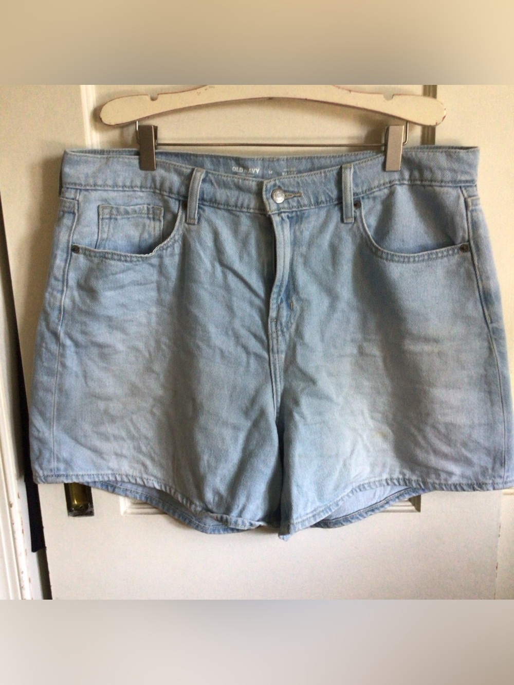 Old Navy High-Rise Baggy Light Blue Denim Shorts